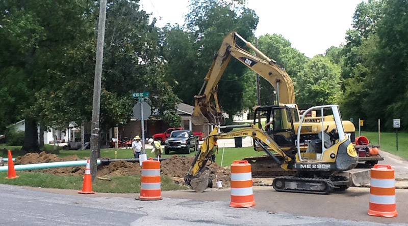 Water Board crews have completed the newer sewer crossing at Newburg Road and 30th St